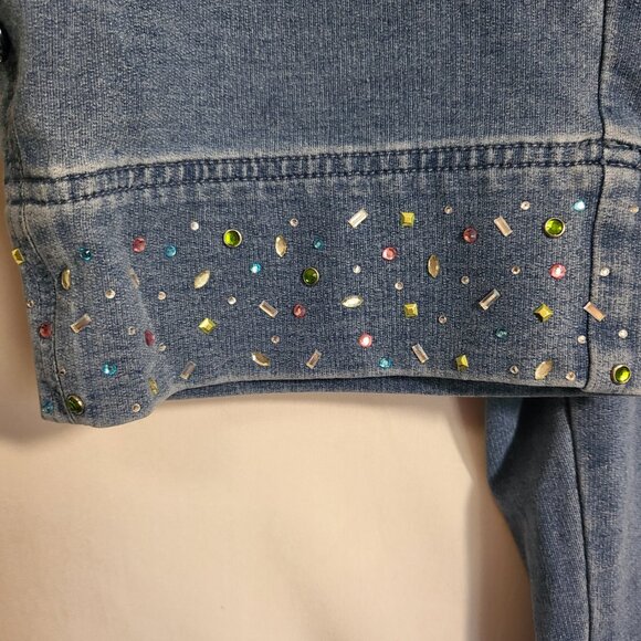 Dream Jeannes by Quacker Factory Woman's Pull On Capris Size Large Light Blue - Picture 6 of 14